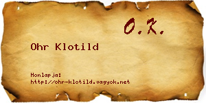 Ohr Klotild névjegykártya